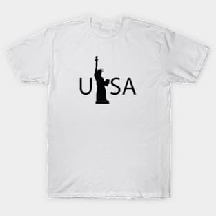 USA with Statue of Liberty and Freedom T-Shirt